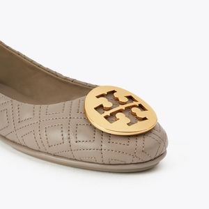 MINNIE TRAVEL BALLET FLAT, QUILTED LEATHER size 10